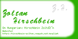 zoltan hirschbein business card